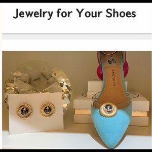 - Gold/Navy Nautical Shoe Jewelry NAV1